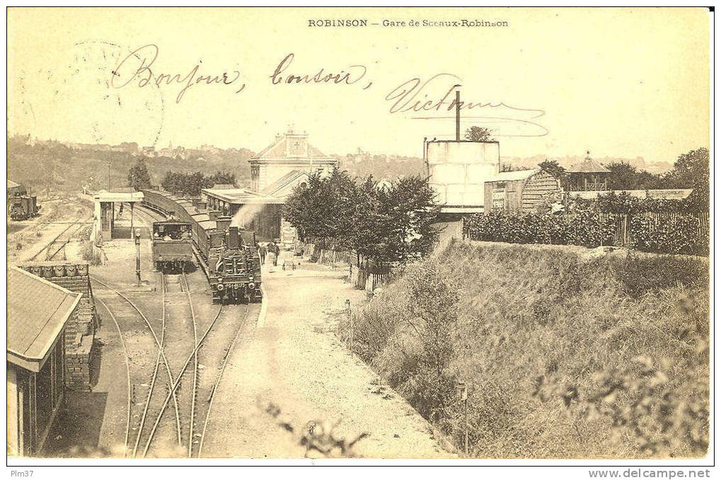 ROBINSON -  Gare De Sceaux-Robinson - Vue Intérieure Avec Trains - Dos Simple Voy. 1903 - Le Plessis Robinson