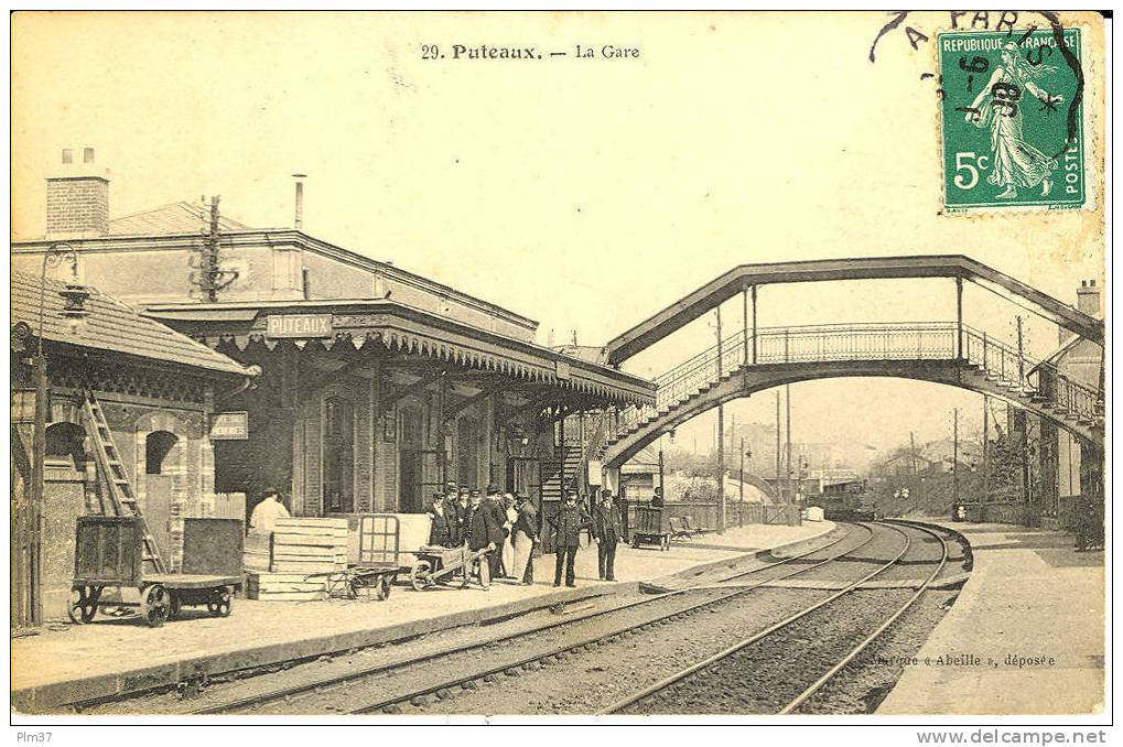 PUTEAUX - La Gare - Vue Intérieure, Arrivée Du Train - Voy. 1909 - Puteaux