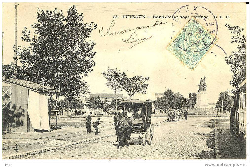 PUTEAUX - Rond-Point  De La Défense - Attelage - Voy. 1906 - Puteaux