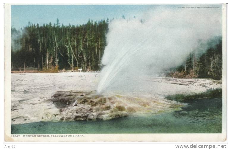 Mortar Geyser, Yellowstone National Park Detroit Photographic Co. #12047 C1910 Vintage Postcard - USA Nationalparks
