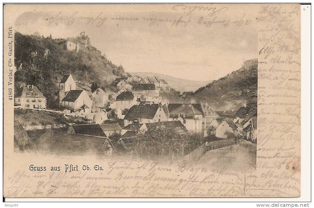 HAUT-RHIN,FERRETTE,Gruss Aus Pfirt,Werenzhausen,German Ia,10/4/1902 Pour Riedisheim Naegelenberg - Ferrette