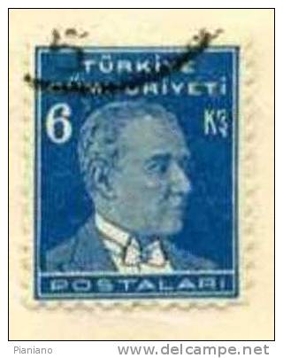 PIA - TUR - 1931-38 : Effigie Di Ataturk - (Yv 811) - Gebruikt