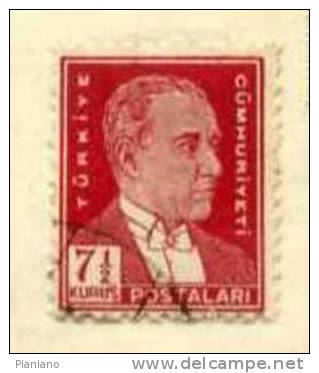 PIA - TUR - 1931-38 : Effigie Di Ataturk - (Yv 812) - Gebruikt