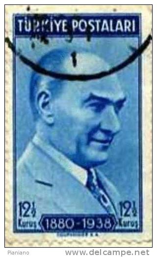 PIA - TUR - 1939 : 1° Anniversario Della Morte Del Presidente Ataturk  - (Yv 928) - Oblitérés