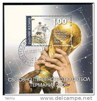 BULGARIA  - 2006 - Fusballweltmeisterschaft - Germany- Bl Obl. - Used Stamps