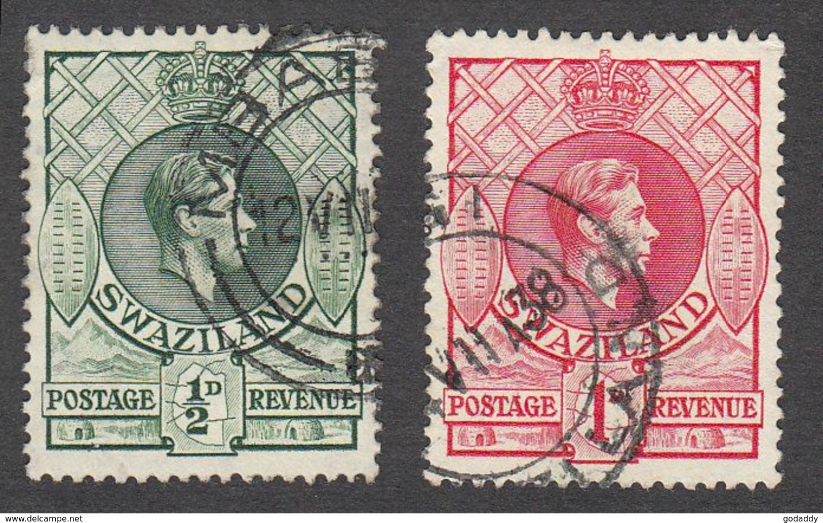 Swaziland 1938   1/2d & 1d    SG28  & SG29a   Used - Swaziland (1968-...)