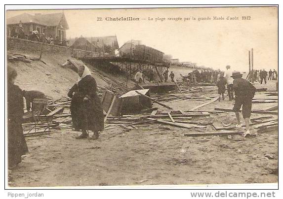 17 CHATELAILLON **La Plage Ravagee Par La Gde Maree D'aout 1912** - Châtelaillon-Plage