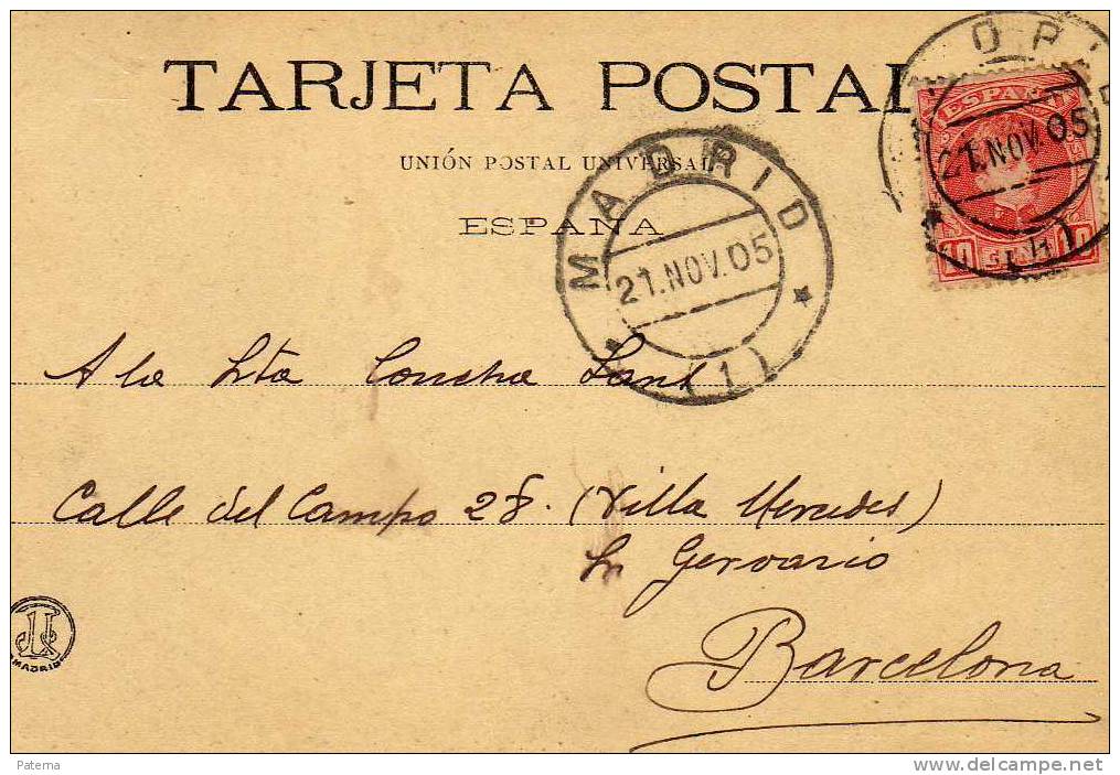 3757   Postal Madrid 1905, Post Card - Cartas & Documentos