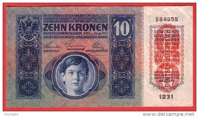 BILLET - AUTRICHE - 10 Kronen  Du 02 01 1915 - Pick 51 - Austria