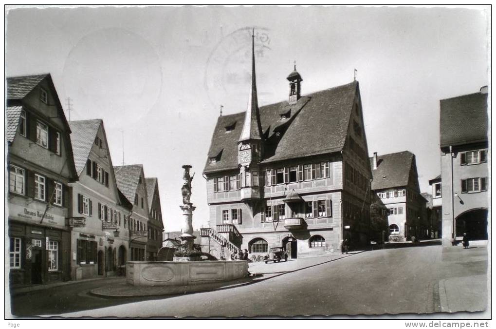 Bietigheim,Marktplatz,Neues Ratsstüble,Weinstube-Bäckerei,Gasthaus Schiller,Oldtimer,1964. - Bietigheim-Bissingen