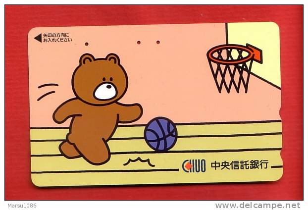 Japan Japon  Telefonkarte Télécarte Phonecard Telefoonkaart  Basketball  CHUO  Bär Bear Ours - BD