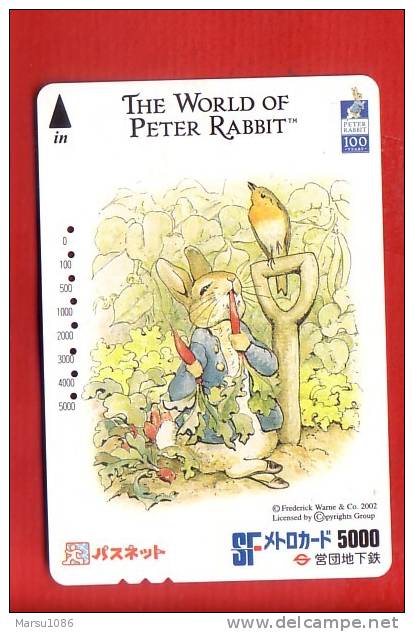 Japan Japon  Prepaidkarte -  Peter Rabbit  Hase  Lapin - BD