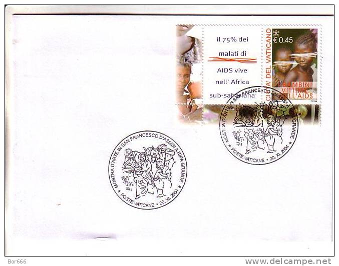 GOOD VATICAN Special Stamped Postal Cover 2004 - Good Stamped: Aids - Storia Postale