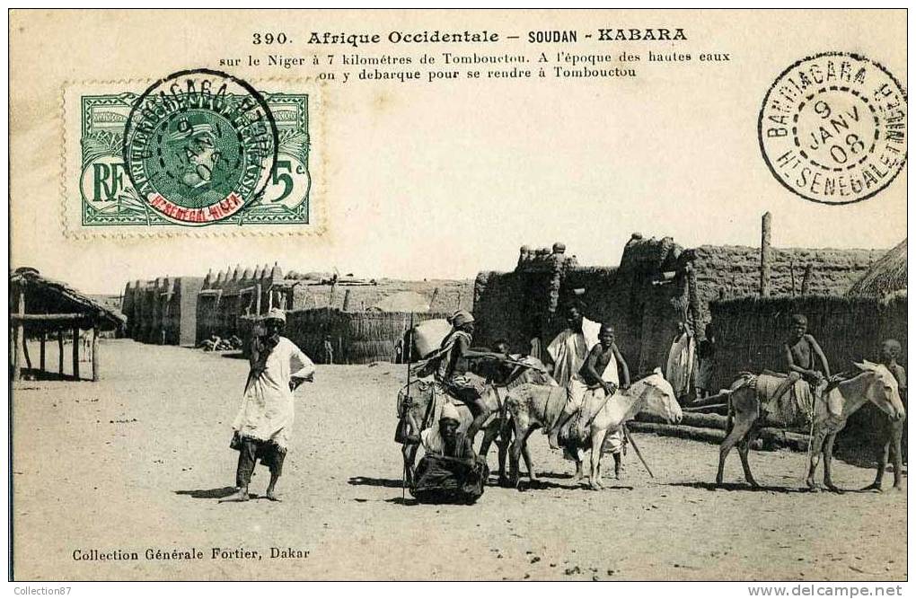 COLLECTION FORTIER N° 390 - AFRIQUE - SOUDAN - KABARA  - RUE ANIMEE - ANE - Soedan