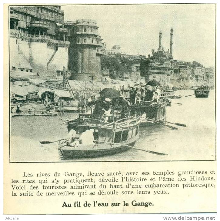 Foto Uit Oud Magazine 1932 - Aux Fil De L´eau Sur Le Gange - Zonder Classificatie