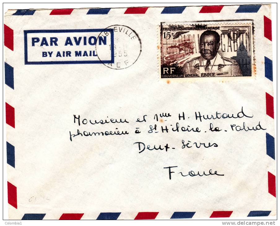 AEF Lettre De LIBREVILLE De 1955 - Covers & Documents