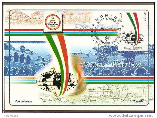 Italia - Cartolina Commemorativa Con Annullo Speciale: MonacoPhil - 2002 - Marcophilie
