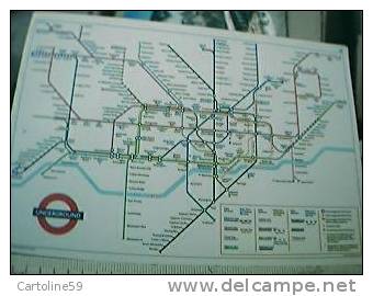 LONDON  UNDERGROUND MAP LINEE METRO VB1985 BS20380 - Subway