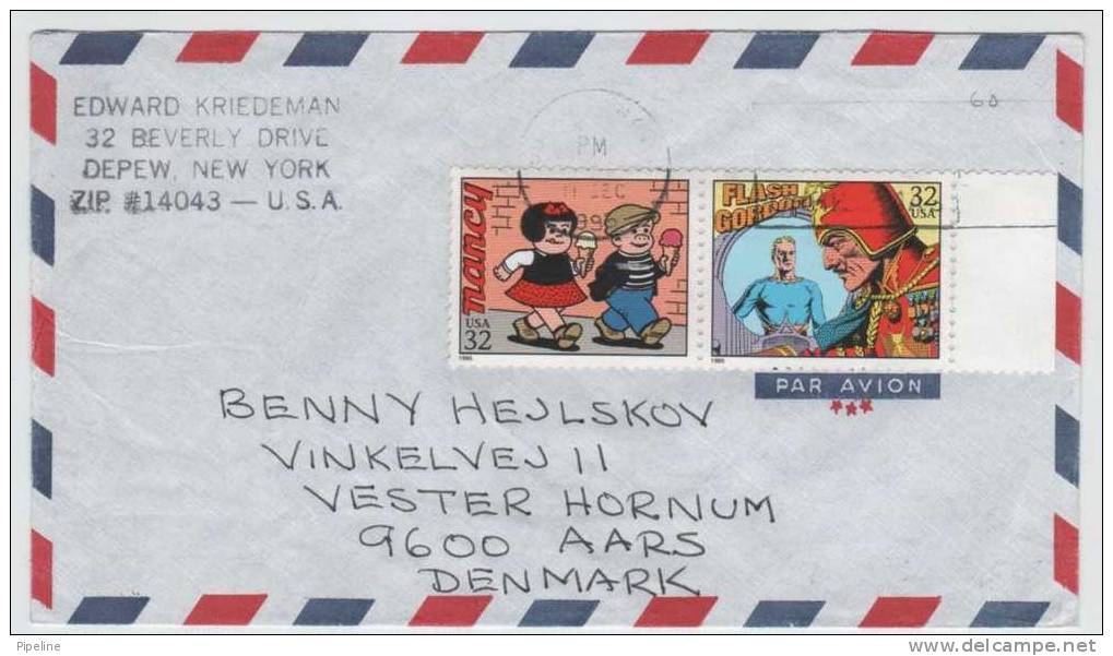 USA Air Mail Cover Sent To Denmark 11-12-1996 - Covers & Documents