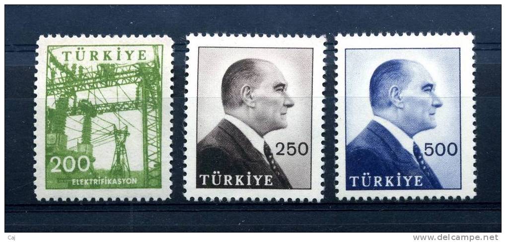 Turquie  -  1959  :  Yv  1439A-C  ** - Unused Stamps