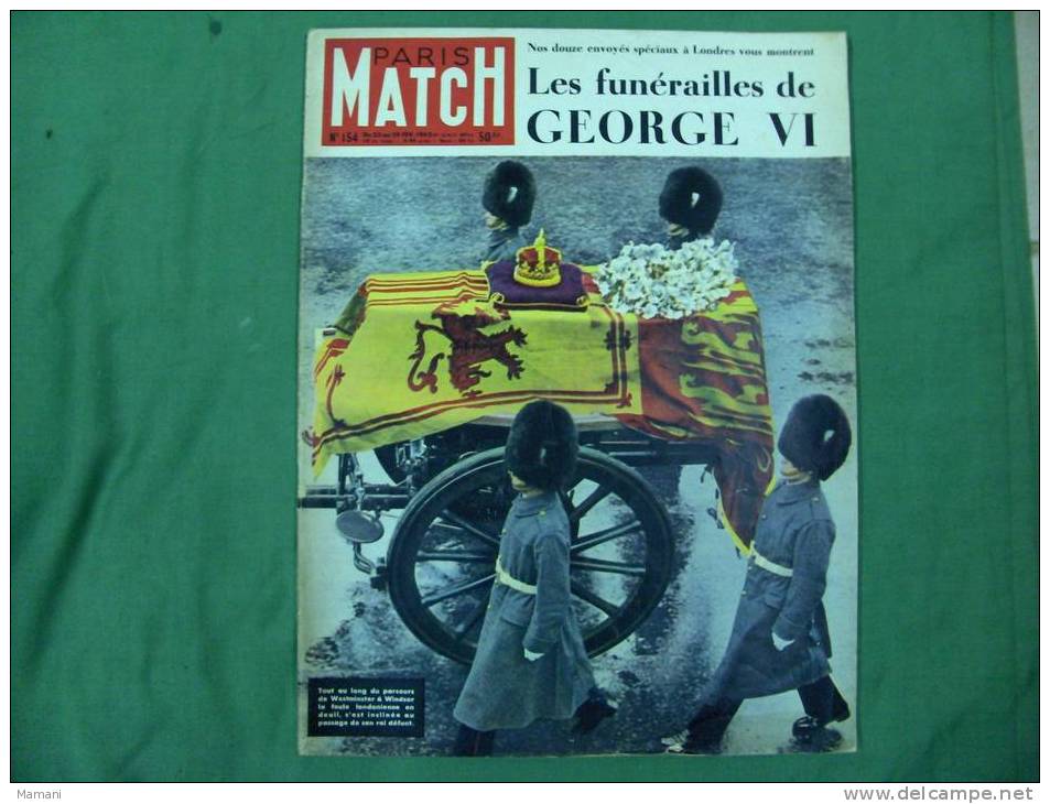 Paris Match-les Funerailles De George VI-philipmarcel Ayme--enrico Caruso-andrea Mead Lawrence-dagmar Rom-cosper - Télévision