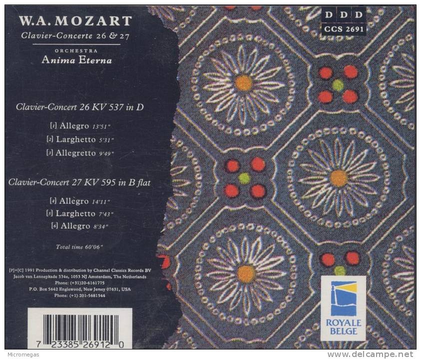 Mozart : Concertos Pour Piano N°26 & 27, Immerseel - Classique