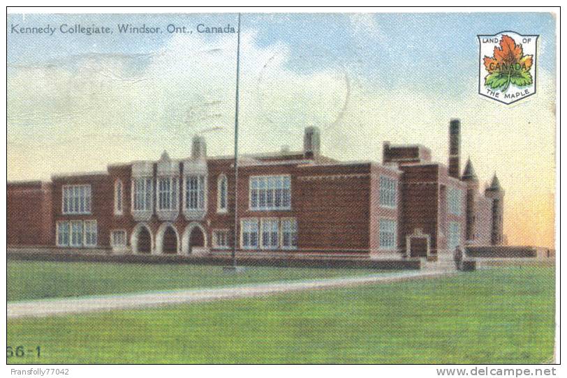 WINDSOR ONTARIO CANADA Kennedy Collegiate COLLEGE 1936 - Windsor