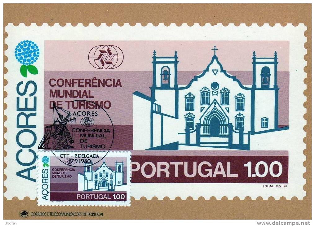 Ferienorte Der Insel 1980 Tourismuskonferenz Portugal Azoren 336/1 Maxi-Card O 12€ Set From Europa - Maximum Cards & Covers