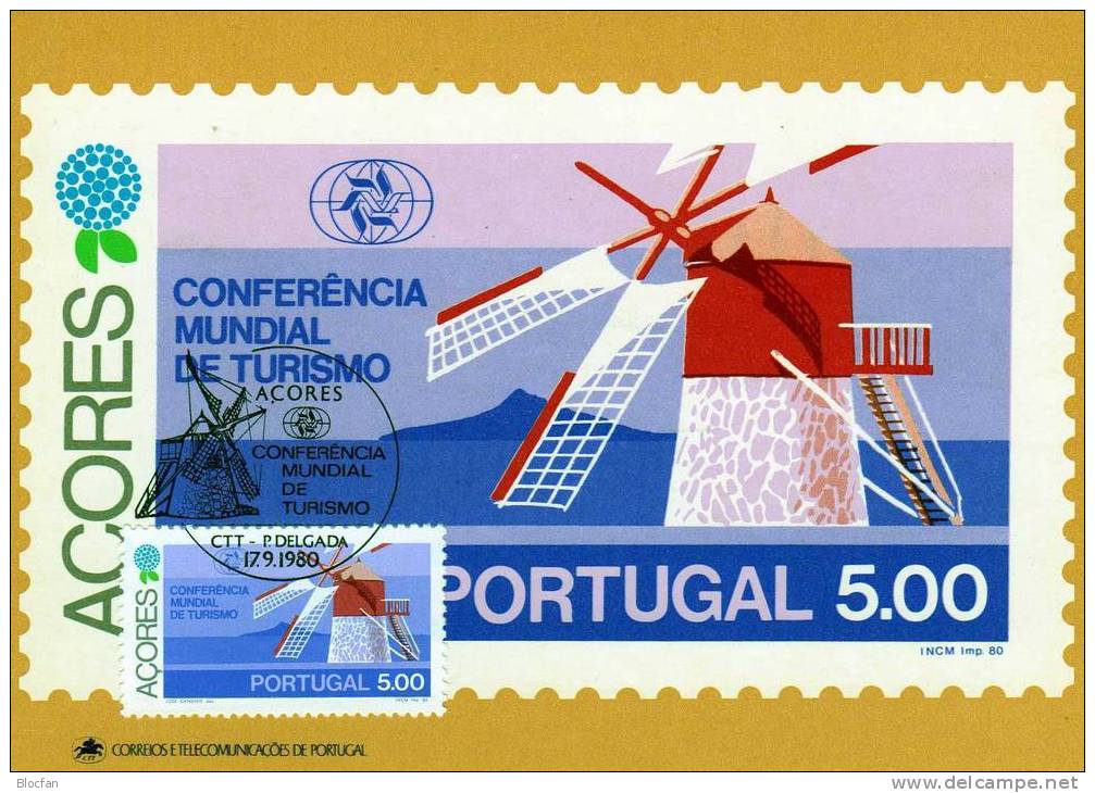 Ferienorte der Insel 1980 Tourismuskonferenz Portugal Azoren 336/1 Maxi-Card o 12€ set from Europa