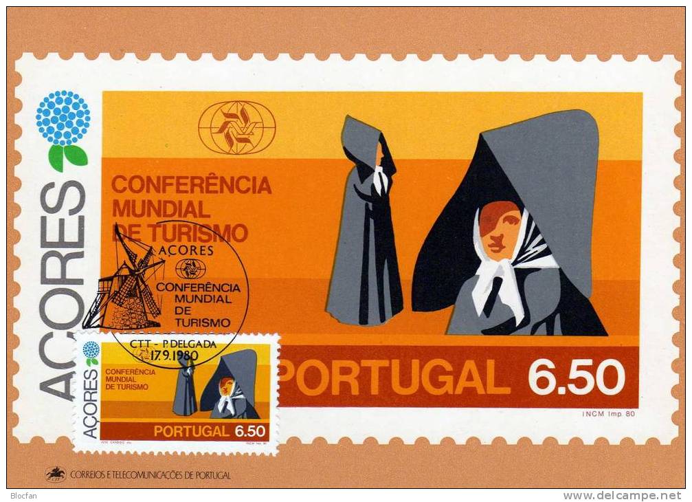 Ferienorte der Insel 1980 Tourismuskonferenz Portugal Azoren 336/1 Maxi-Card o 12€ set from Europa