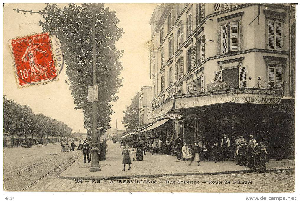 AUBERVILLIERS - Rue Solférino - Voy. 1908 - Aubervilliers