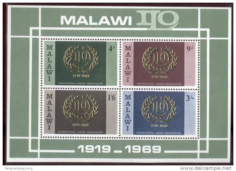 SHEET, Malawi Sc113a ILO 50th Anniversary, MH - ILO