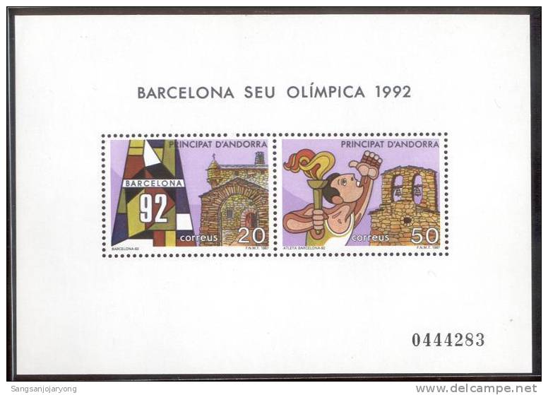 SHEET, Sp. Andorra Sc180 25th Olympic Games, Barcelona, Jeux Olympiques - Ete 1992: Barcelone