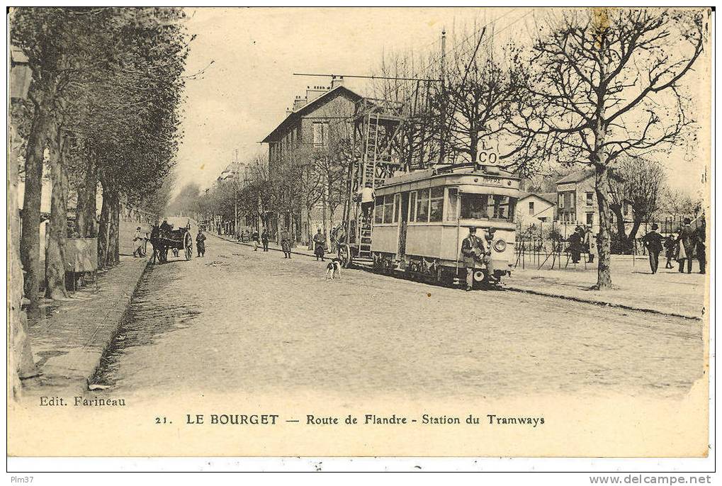 LE BOURGET - Route De Flandre - Station Des Tramways - Voy. 1927 - Le Bourget