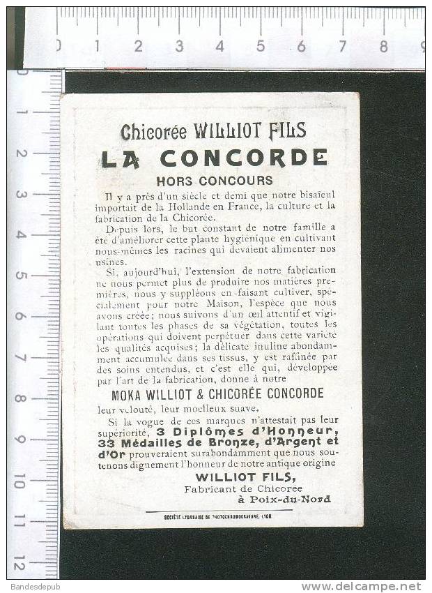 Williot Fils La Concorde Poix Du Nord  Chromo écrivain  Béranger Grenier - Autres & Non Classés