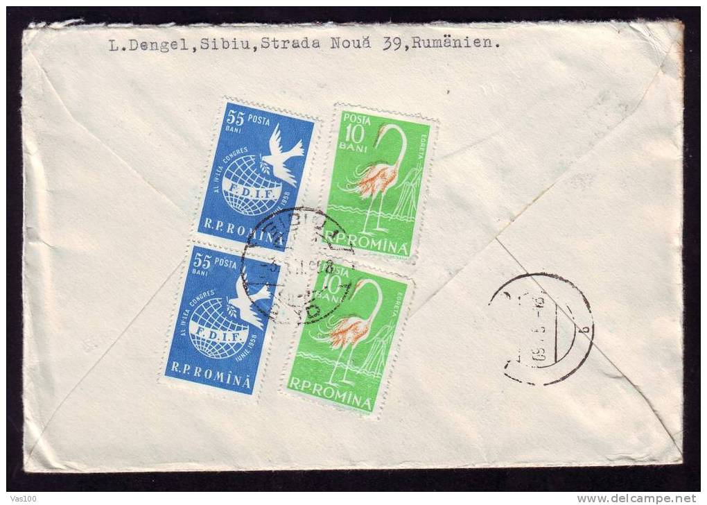 1958,nice Franking On  Cover 6 STAMPS FACE VALUE 4,25 LEI VERY RARE!!. - Brieven En Documenten