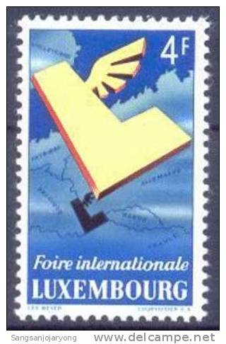 Luxembourg Sc299 6th Intl. Fair, Winged "L" Over Map - Altri & Non Classificati