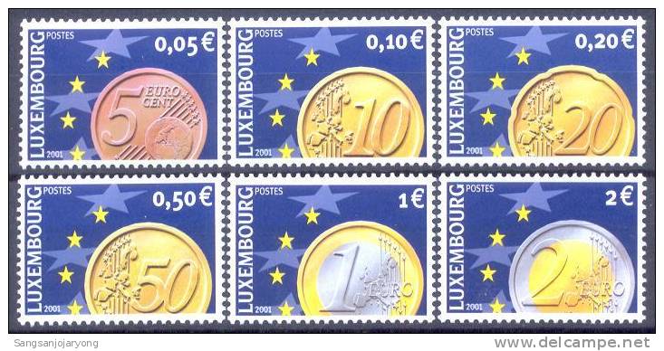 Luxembourg Sc1066-71 Euro Coinage - Institutions Européennes