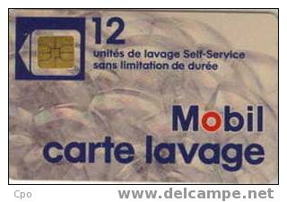 # Carte A Puce Portemonnaie Lavage Mobil 8 - Type 1 - Sans Bulle à Droite 12u So3  - Tres Bon Etat - - Autowäsche