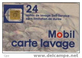 # Carte A Puce Portemonnaie Lavage Mobil 9 - Type 1 - Sans Bulle à Droite 24u So3  - Tres Bon Etat - - Colada De Coche