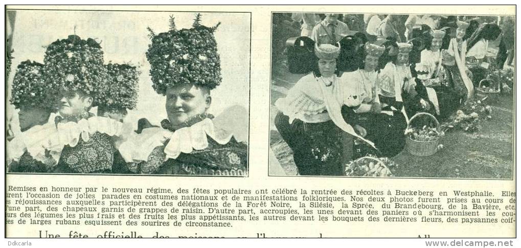 Reportage Uit Oud Magazine 1932 - Une Fête Officielle Des Moissons, En L´honneur Des Paysans En Allemagne - Buckeberg - Zonder Classificatie