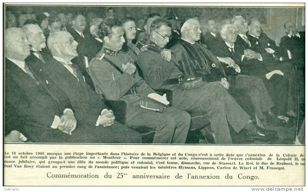 Reportage Uit Oud Magazine 1932 - Commémoration Du 25me Anniversaire De L´annexion Du Congo - Zonder Classificatie