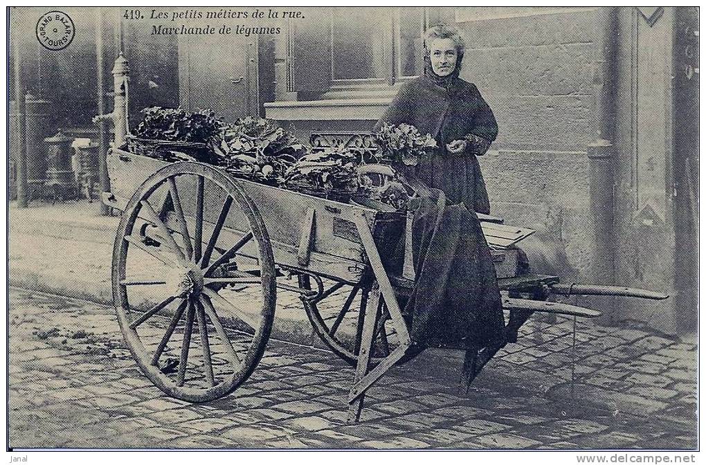 - REPRODUCTION - TOURS  - LA MARCHANDE DE LEGUMES  - - Marchands