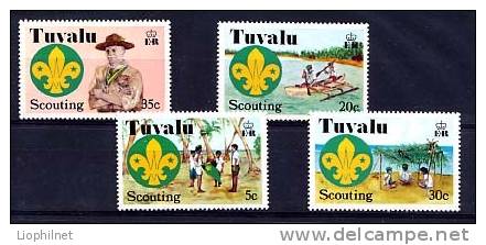 TUVALU 1977, SCOUTS, 50e Anniversaire Scoutisme Du Pacifique, 4 Valeurs. R064 - Altri & Non Classificati