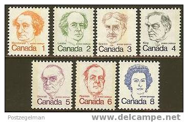 CANADA 1973 MNH Stamp(s) Prime Ministers 534-540 #5622 - Unused Stamps