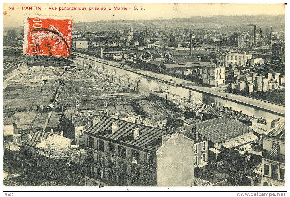 PANTIN - Vue Panoramique Prise De La Mairie - Voy. 1909 - Pantin