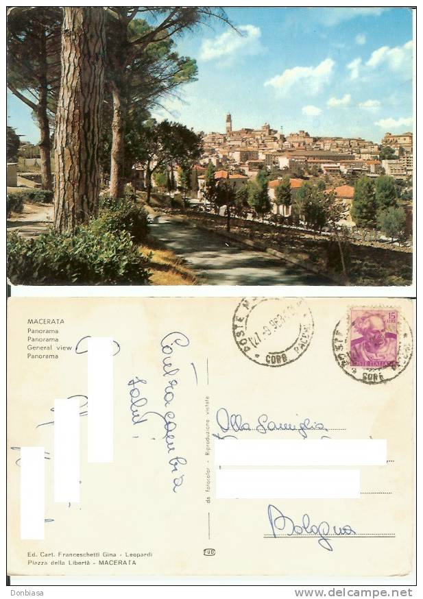 Macerata: Lotto 4 Cartoline. 3 Viaggiate 1963/1964 + 1 Pubblicitaria - Macerata