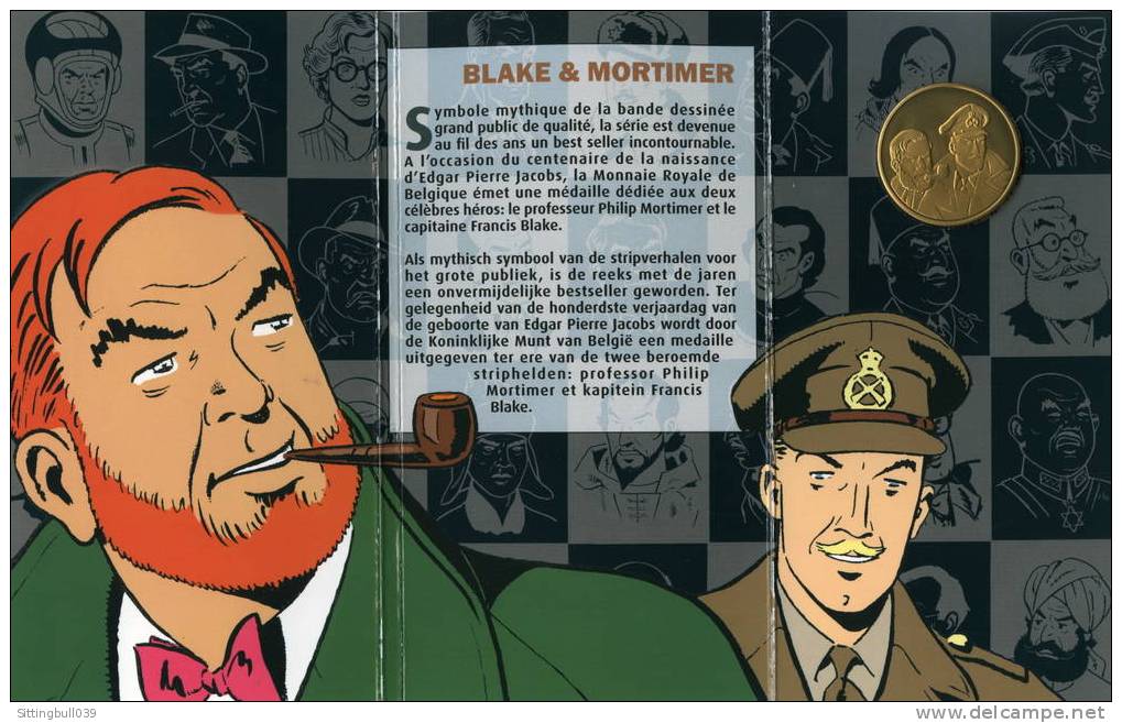 BLAKE ET MORTIMER. MEDAILLE POUR LE CENTENAIRE DE LA NAISSANCE DE JACOBS. 2004. Tirage Lté. Ed. Blake Et Mortimer/Studio - Blake Et Mortimer