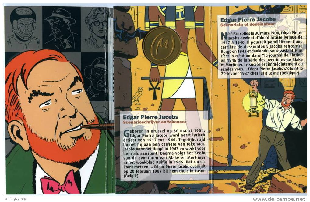 BLAKE ET MORTIMER. MEDAILLE POUR LE CENTENAIRE DE LA NAISSANCE DE JACOBS. 2004. Tirage Lté. Ed. Blake Et Mortimer/Studio - Blake Et Mortimer