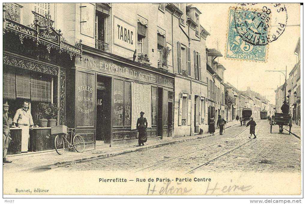 PIERREFITTE  - Rue De Paris  - Partie Centre  - Voy. 1906 - Pierrefitte Sur Seine